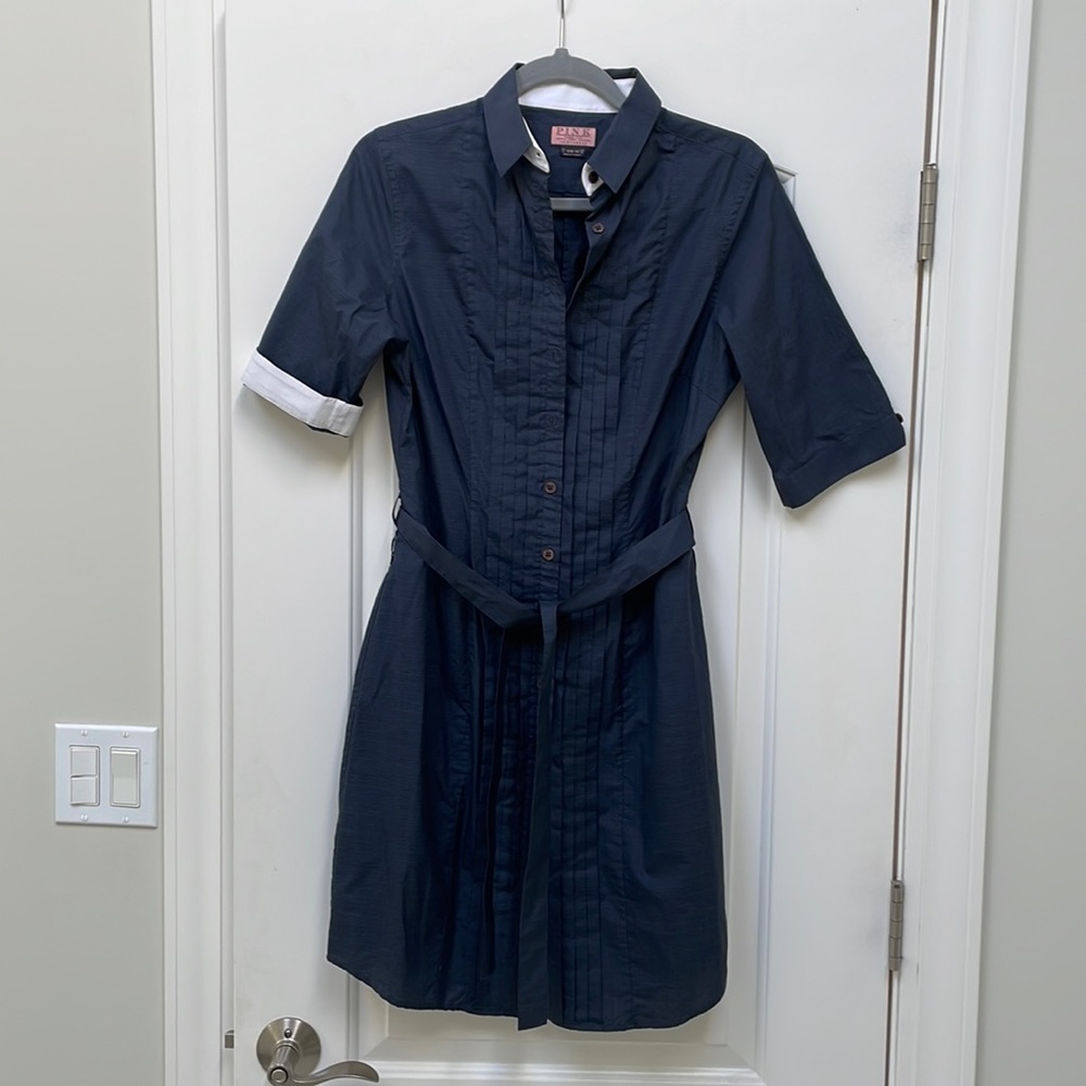 Thomas Pink Shirt Dress Gingham Plaid US 6